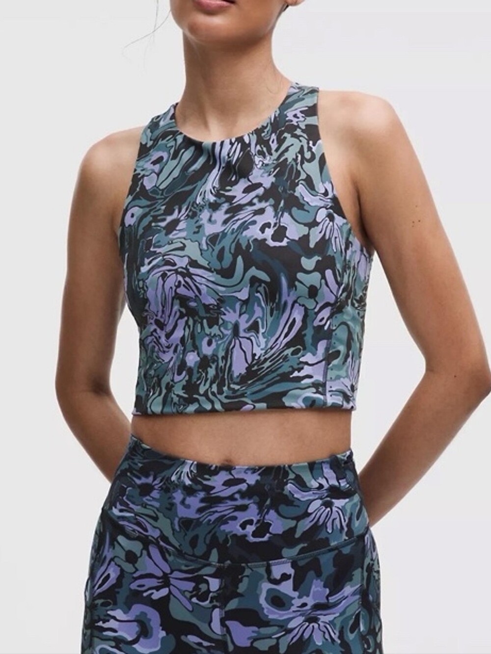 Lululemon Swift Speed Cropped Tank Top *B/C Cup Flower Meld Multi Size 4